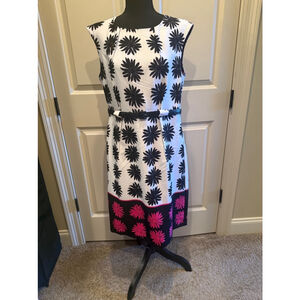 Women's Maglia Dress, Size 12, White, Black and Pink NWOT